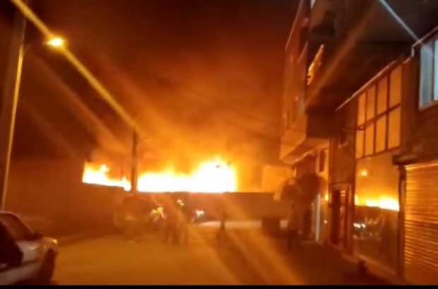 آتش‌سوزی در بازار مهاباد