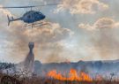 درخواست هلی‌کوپتر اطفاء حریق برای مهار کردن آتش سوزی تالاب کانی برازان ‌